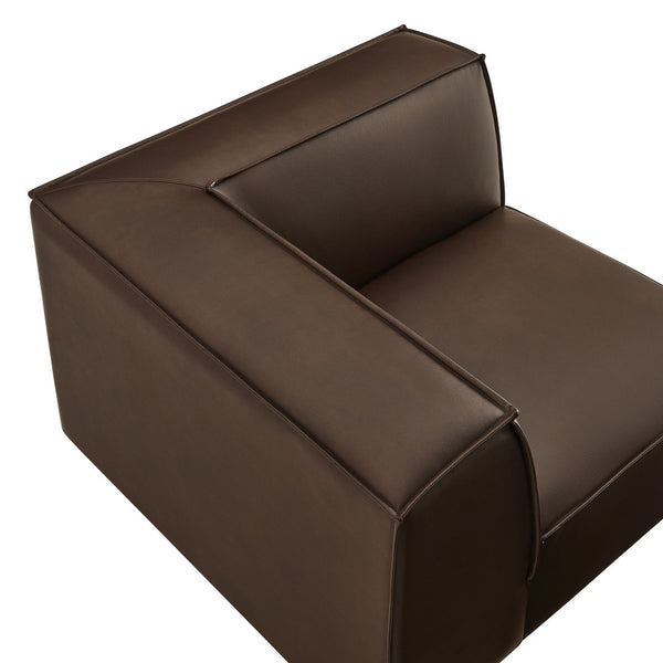 Modway Furniture Restore Modular Corner Armchair Vegan Leather Low Profile Contemporary Sectional Piece Espresso EEI-7394-ESP