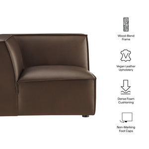 Modway Furniture Restore Modular Corner Armchair Vegan Leather Low Profile Contemporary Sectional Piece Espresso EEI-7394-ESP