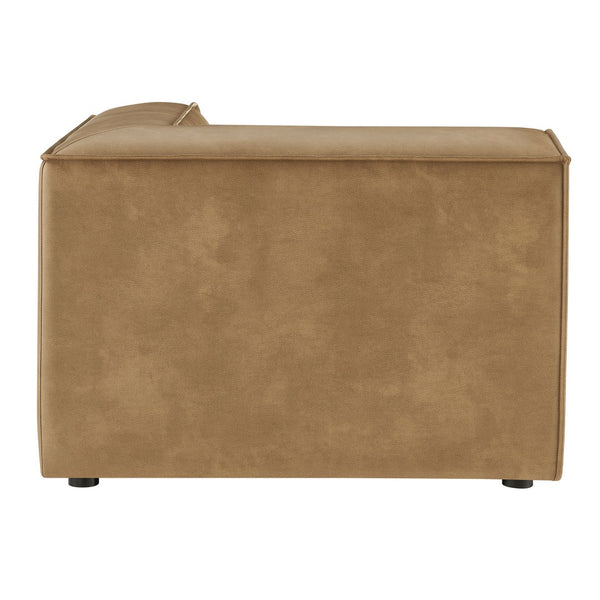 Modway Furniture Restore Modular Corner Armchair Vegan Leather Low Profile Contemporary Sectional Piece Toast EEI-7394-TST