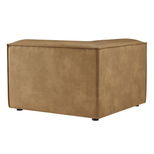 Modway Furniture Restore Modular Corner Armchair Vegan Leather Low Profile Contemporary Sectional Piece Toast EEI-7394-TST