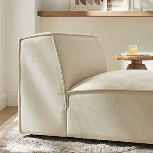 Modway Furniture Restore Modway Armless Modular Chair with Performance Fabric and Pocket Coil Seating Ecru EEI-7395-ECR