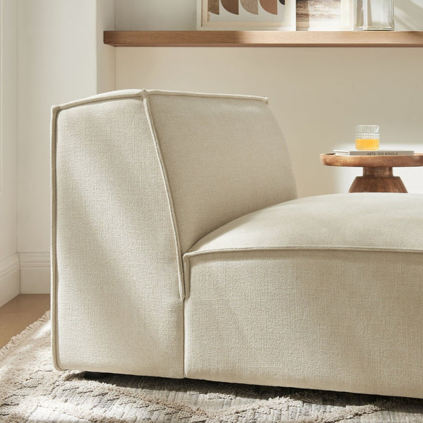 Modway Furniture Restore Modway Armless Modular Chair with Performance Fabric and Pocket Coil Seating Ecru EEI-7395-ECR