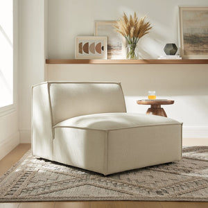 Modway Furniture Restore Modway Armless Modular Chair with Performance Fabric and Pocket Coil Seating Ecru EEI-7395-ECR