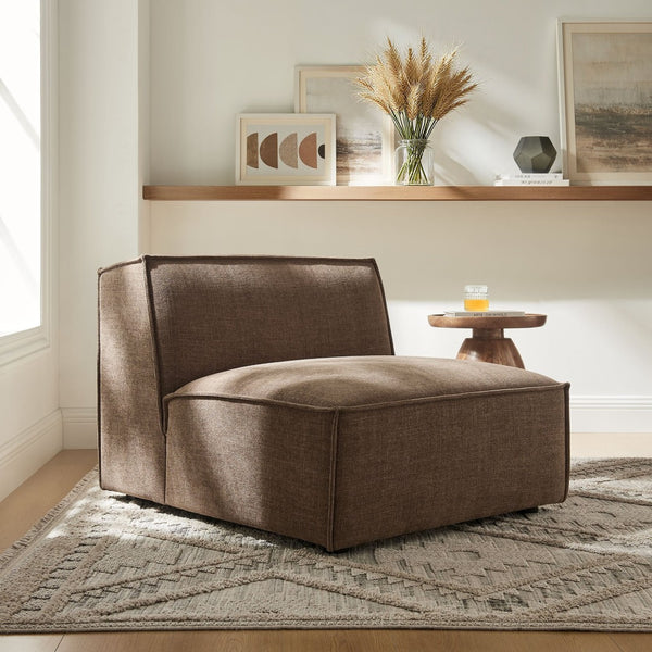Modway Furniture Restore Modway Armless Modular Chair with Performance Fabric and Pocket Coil Seating Mocha EEI-7395-MOC