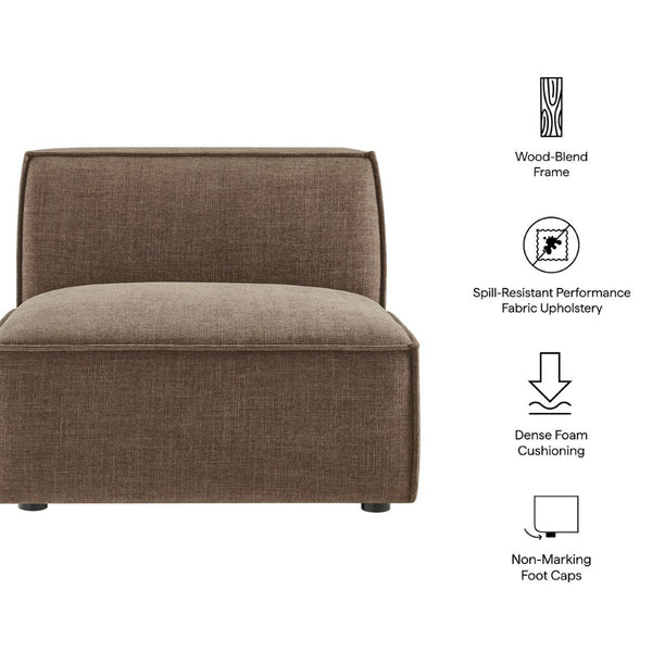 Modway Furniture Restore Modway Armless Modular Chair with Performance Fabric and Pocket Coil Seating Mocha EEI-7395-MOC