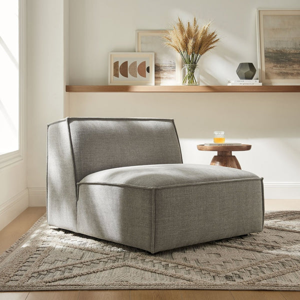 Modway Furniture Restore Modway Armless Modular Chair with Performance Fabric and Pocket Coil Seating Pewter EEI-7395-PEW