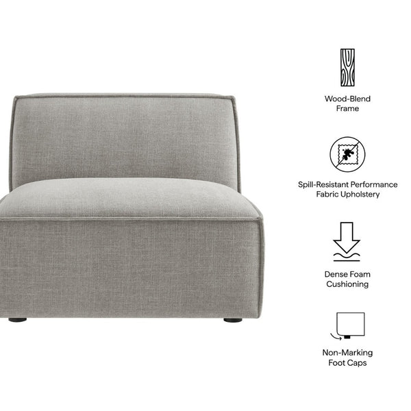 Modway Furniture Restore Modway Armless Modular Chair with Performance Fabric and Pocket Coil Seating Pewter EEI-7395-PEW