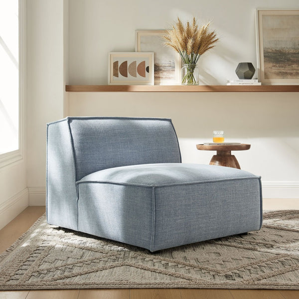 Modway Furniture Restore Modway Armless Modular Chair with Performance Fabric and Pocket Coil Seating Sky EEI-7395-SKY