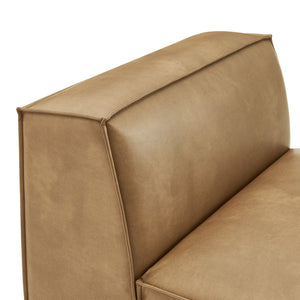 Modway Furniture Restore Modular Armless Lounge Chair Vegan Leather Piped Sectional Seating Toast EEI-7396-TST