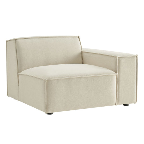 Modway Furniture Restore Modular Lounge Chair with Performance Fabric Piped Trim for Modern Living Ecru EEI-7397-ECR