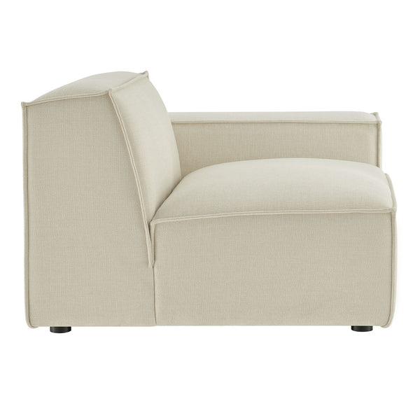 Modway Furniture Restore Modular Lounge Chair with Performance Fabric Piped Trim for Modern Living Ecru EEI-7397-ECR
