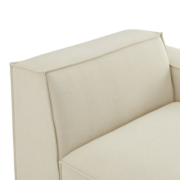 Modway Furniture Restore Modular Lounge Chair with Performance Fabric Piped Trim for Modern Living Ecru EEI-7397-ECR