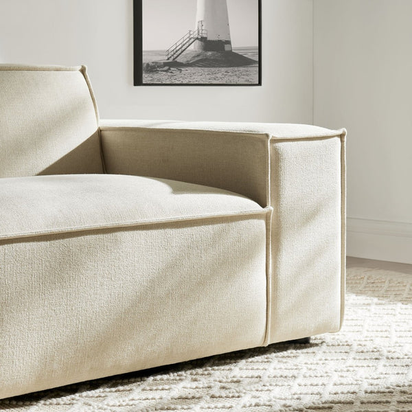 Modway Furniture Restore Modular Lounge Chair with Performance Fabric Piped Trim for Modern Living Ecru EEI-7397-ECR