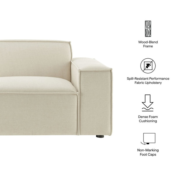 Modway Furniture Restore Modular Lounge Chair with Performance Fabric Piped Trim for Modern Living Ecru EEI-7397-ECR