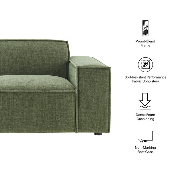 Modway Furniture Restore Modular Lounge Chair with Performance Fabric Piped Trim for Modern Living Foliage EEI-7397-FOL