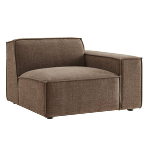 Modway Furniture Restore Modular Lounge Chair with Performance Fabric Piped Trim for Modern Living Mocha EEI-7397-MOC