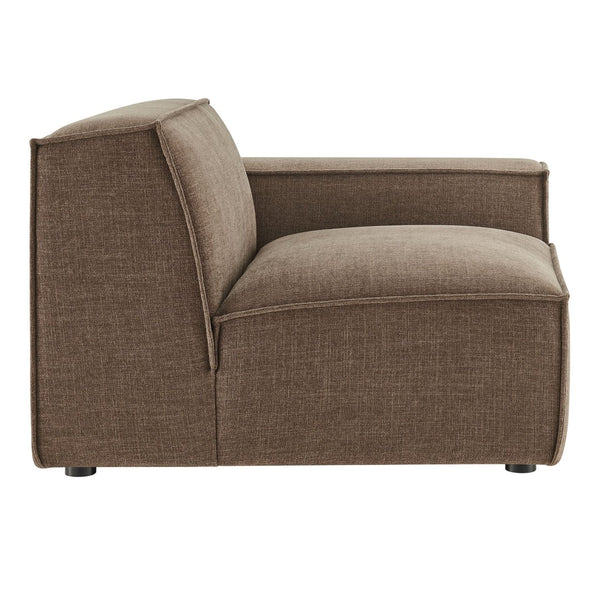 Modway Furniture Restore Modular Lounge Chair with Performance Fabric Piped Trim for Modern Living Mocha EEI-7397-MOC