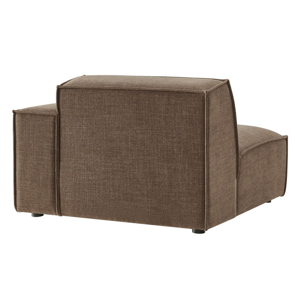 Modway Furniture Restore Modular Lounge Chair with Performance Fabric Piped Trim for Modern Living Mocha EEI-7397-MOC