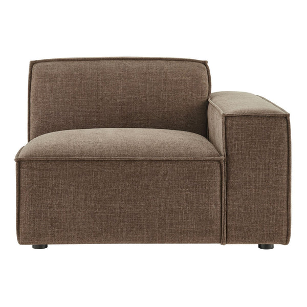 Modway Furniture Restore Modular Lounge Chair with Performance Fabric Piped Trim for Modern Living Mocha EEI-7397-MOC