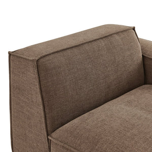 Modway Furniture Restore Modular Lounge Chair with Performance Fabric Piped Trim for Modern Living Mocha EEI-7397-MOC