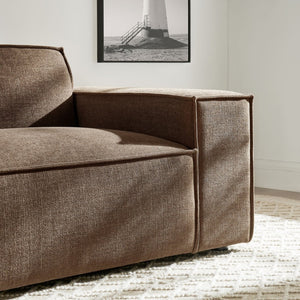 Modway Furniture Restore Modular Lounge Chair with Performance Fabric Piped Trim for Modern Living Mocha EEI-7397-MOC