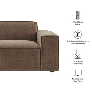 Modway Furniture Restore Modular Lounge Chair with Performance Fabric Piped Trim for Modern Living Mocha EEI-7397-MOC