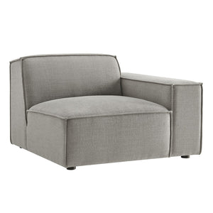 Modway Furniture Restore Modular Lounge Chair with Performance Fabric Piped Trim for Modern Living Pewter EEI-7397-PEW