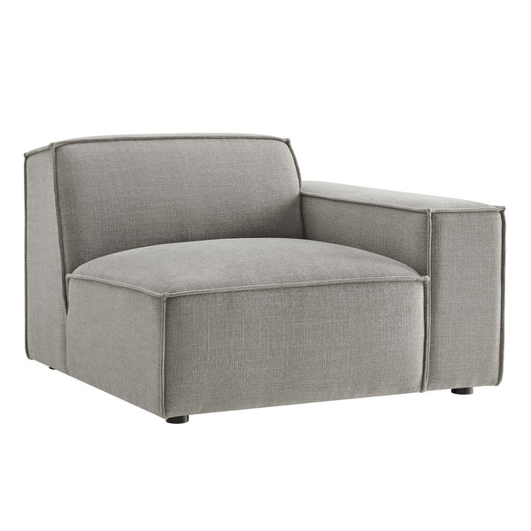 Modway Furniture Restore Modular Lounge Chair with Performance Fabric Piped Trim for Modern Living Pewter EEI-7397-PEW