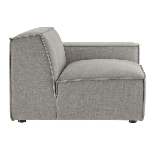 Modway Furniture Restore Modular Lounge Chair with Performance Fabric Piped Trim for Modern Living Pewter EEI-7397-PEW
