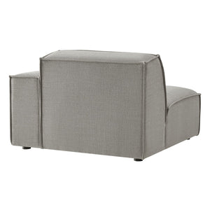 Modway Furniture Restore Modular Lounge Chair with Performance Fabric Piped Trim for Modern Living Pewter EEI-7397-PEW