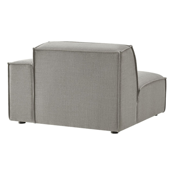 Modway Furniture Restore Modular Lounge Chair with Performance Fabric Piped Trim for Modern Living Pewter EEI-7397-PEW