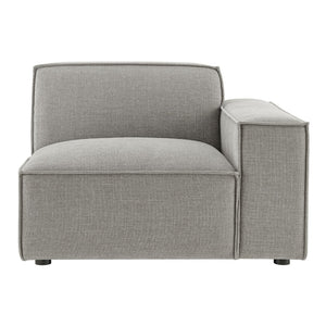 Modway Furniture Restore Modular Lounge Chair with Performance Fabric Piped Trim for Modern Living Pewter EEI-7397-PEW