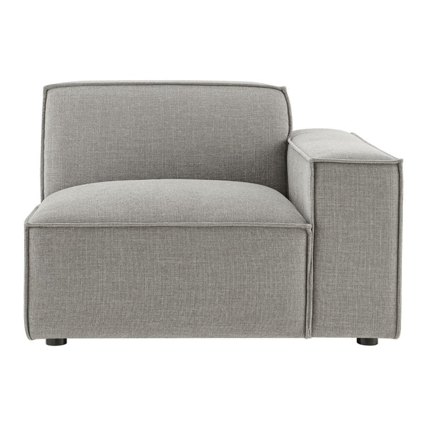Modway Furniture Restore Modular Lounge Chair with Performance Fabric Piped Trim for Modern Living Pewter EEI-7397-PEW