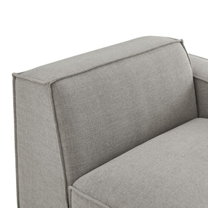 Modway Furniture Restore Modular Lounge Chair with Performance Fabric Piped Trim for Modern Living Pewter EEI-7397-PEW