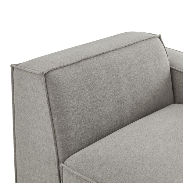 Modway Furniture Restore Modular Lounge Chair with Performance Fabric Piped Trim for Modern Living Pewter EEI-7397-PEW
