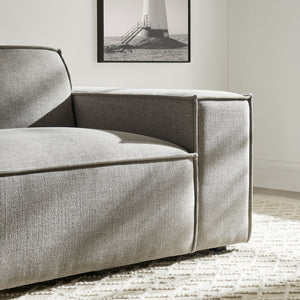 Modway Furniture Restore Modular Lounge Chair with Performance Fabric Piped Trim for Modern Living Pewter EEI-7397-PEW