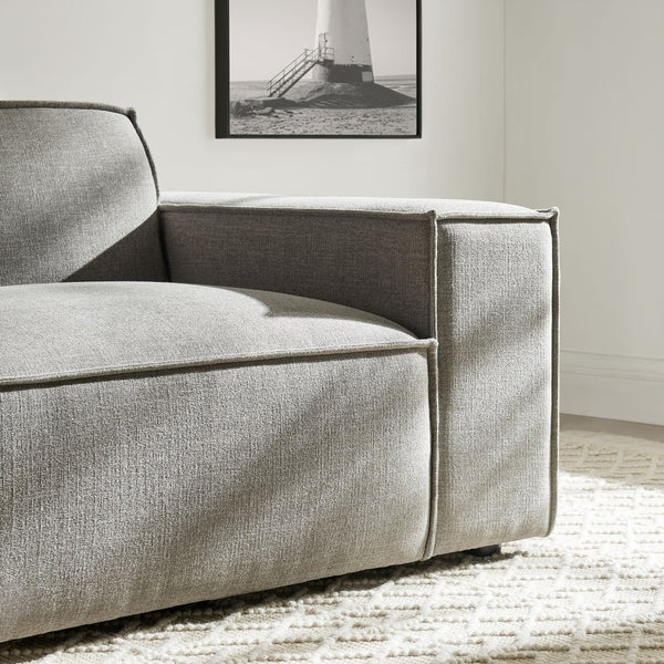 Modway Furniture Restore Modular Lounge Chair with Performance Fabric Piped Trim for Modern Living Pewter EEI-7397-PEW