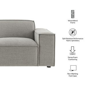Modway Furniture Restore Modular Lounge Chair with Performance Fabric Piped Trim for Modern Living Pewter EEI-7397-PEW