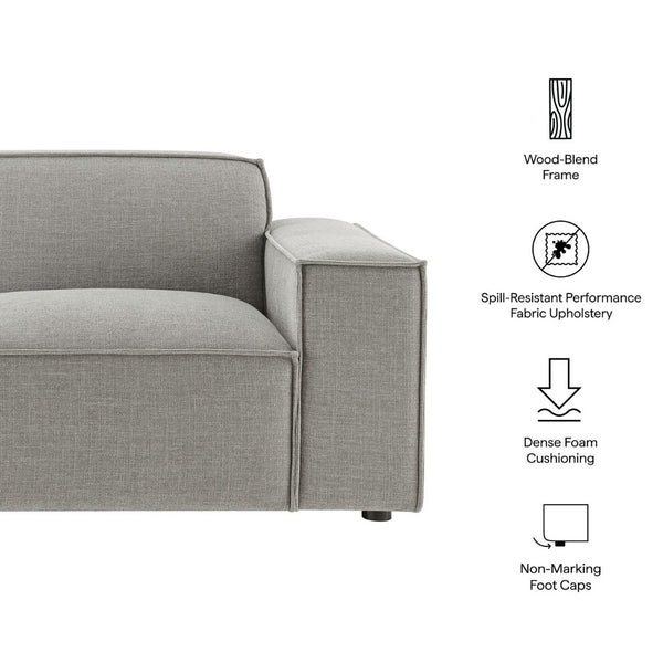 Modway Furniture Restore Modular Lounge Chair with Performance Fabric Piped Trim for Modern Living Pewter EEI-7397-PEW