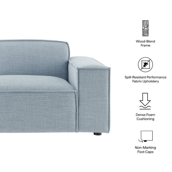 Modway Furniture Restore Modular Lounge Chair with Performance Fabric Piped Trim for Modern Living Sky EEI-7397-SKY