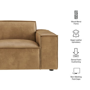 Modway Furniture Restore Modular Lounge Chair Vegan Leather Low Profile French Piping Living Room Toast EEI-7398-TST