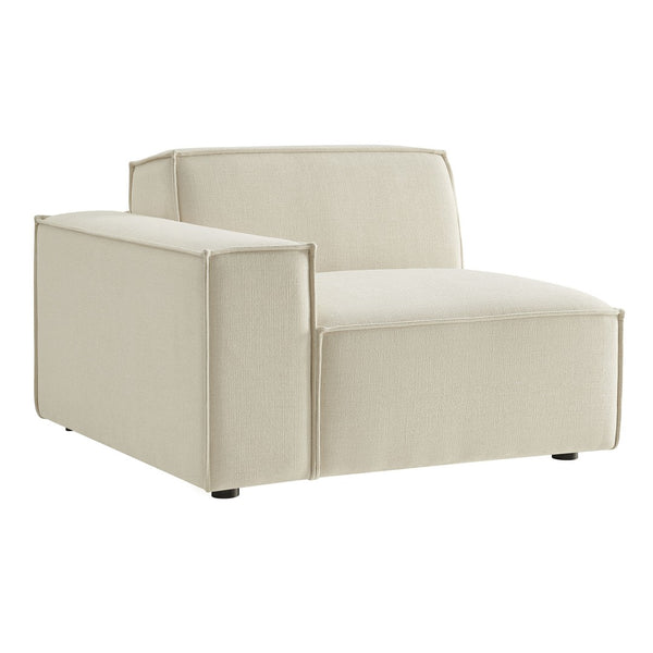 Modway Furniture Restore Modway Low Profile Modular Lounge Chair with Performance Fabric Piped Cushions Ecru EEI-7399-ECR