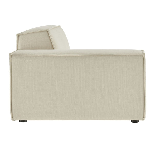 Modway Furniture Restore Modway Low Profile Modular Lounge Chair with Performance Fabric Piped Cushions Ecru EEI-7399-ECR