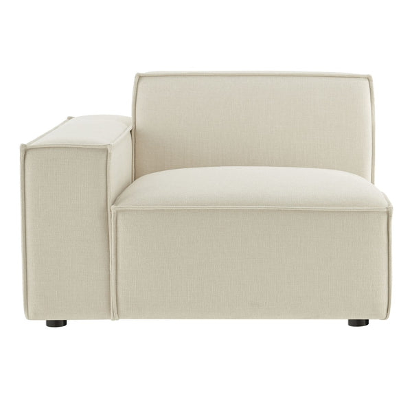 Modway Furniture Restore Modway Low Profile Modular Lounge Chair with Performance Fabric Piped Cushions Ecru EEI-7399-ECR