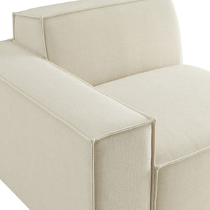 Modway Furniture Restore Modway Low Profile Modular Lounge Chair with Performance Fabric Piped Cushions Ecru EEI-7399-ECR