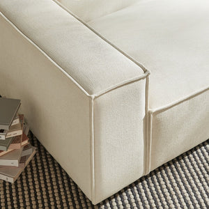 Modway Furniture Restore Modway Low Profile Modular Lounge Chair with Performance Fabric Piped Cushions Ecru EEI-7399-ECR
