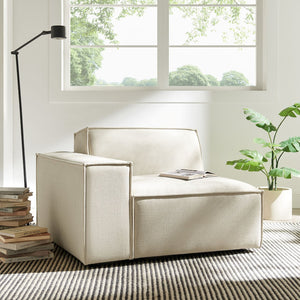 Modway Furniture Restore Modway Low Profile Modular Lounge Chair with Performance Fabric Piped Cushions Ecru EEI-7399-ECR