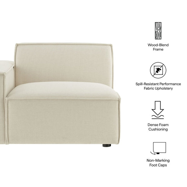 Modway Furniture Restore Modway Low Profile Modular Lounge Chair with Performance Fabric Piped Cushions Ecru EEI-7399-ECR