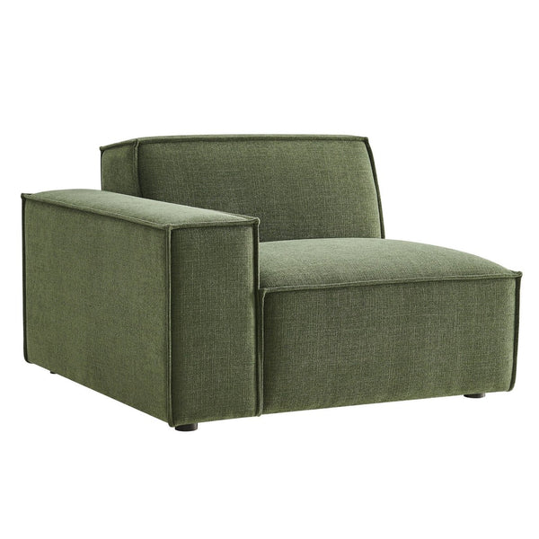 Modway Furniture Restore Modway Low Profile Modular Lounge Chair with Performance Fabric Piped Cushions Foliage EEI-7399-FOL