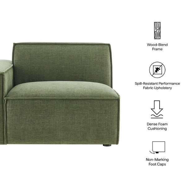 Modway Furniture Restore Modway Low Profile Modular Lounge Chair with Performance Fabric Piped Cushions Foliage EEI-7399-FOL